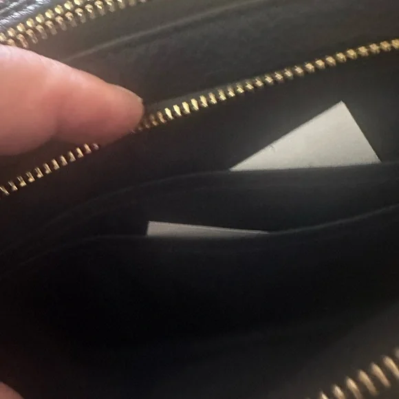 Coach Midnight Pebbled Leather Double-Zip Wristlet | Gold Hardware NWT $198 MSRP - Picture 9 of 16